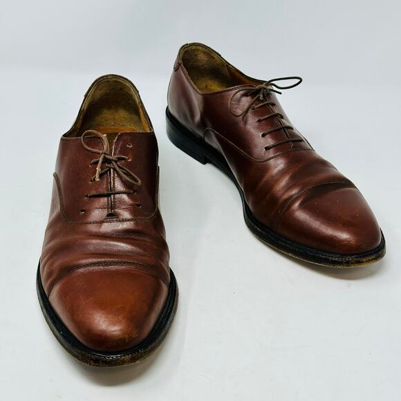 Salvatore Ferragamo Oxford Cap Toe Italian Leather Shoes - Picture 2 of 15